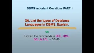 Q6. DIFFERENT DATA MODELS | TYPES OF DATABASES | DBMS QUESTIONS