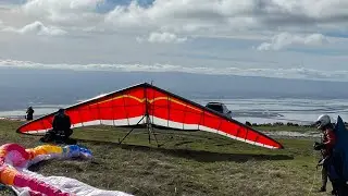 Dramatic Hanggliding Landing at Mission