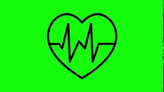 Animated Heart Beat Icon on Green Screen With Pop-up Sound