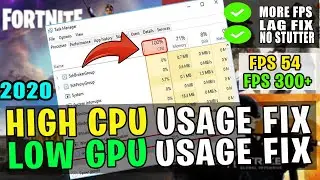 How To Fix High CPU Usage/Low GPU Usage And Increase FPS While Playing Fortnite/PUBG/CSGO(All Games)