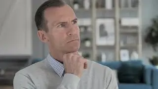Pensive Middle Aged Man Thinking for New Idea | Stock Footage - Videohive