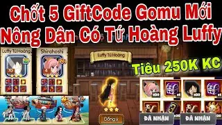 Chốt 5 GiftCode Gomu Huyền Thoại Mới | Nông Dân Tiêu 250K Kc Nhận Tứ Hoàng Luffy Shirahoshi | ttbđ