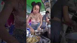Delicious Pork Tom Yum Noodle on Food Truck -Thai Street Food