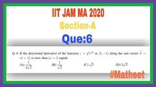 IIT JAM Mathematics 2020|| Que.6