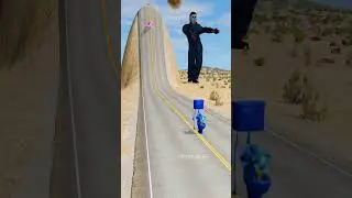 Skibidi Toilets, Freddy & Smiling Critters VS Spinning Axe Trap Hill Crush – BeamNG.drive
