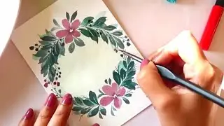 #howtopaint easy #holidaycard #floralpainting using#brushpen