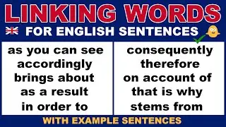 SENTENCE LINKING WORDS - 22 Cause and Effect Words and Examples in English | English Grammar Lesson