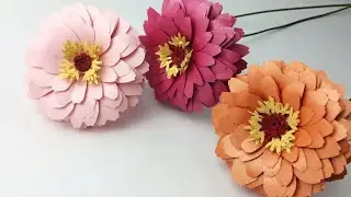 Zinnia Paper Flower | 3D svg | SVG Templates | Circuit | FREE 3D SVG | Flower Craft