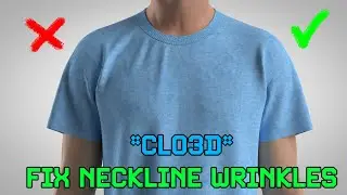 CLO3D | Fix Neckline Wrinkles - Animation-Friendly Method