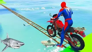 Drive Ladder Shark Challenge GTA 5 🦈🦈 أكثر من محرك سلم القرش التحدي - Over 🦈