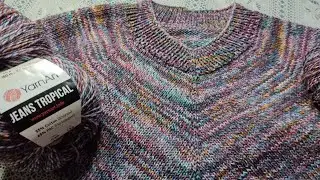 УПРОЩЁННАЯ 💎ЧАЙКА 💎летняя кофточка смещённым регланом сверху.