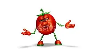 Cartoon Tomato  Looped Dance on White Background / Videohive, Motion graphics, Elements, 3d object