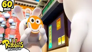 The Rabbids and the smiley sticker 😃 | RABBIDS INVASION 🐰 | 60mn Compilation | Cartoon for kids