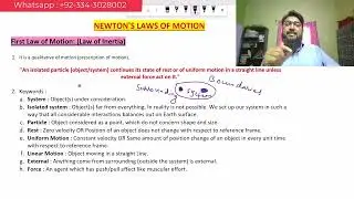 06. Important Rules | Newtons 1st Law of Motion | 9th-BSc & O/A Level