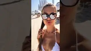 Виктория Боня сегодня утром на пляже в купальнике