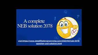 Top NEB computer science solution 2078 Trending this year