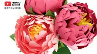 3D Paper Peony Flowers | 3D svg | SVG Templates | Circuit | FREE 3D SVG | Flower Craft