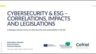 Cefriel - Cybersecurity & ESG - Webinar 28/01/2025