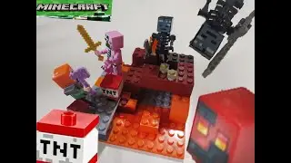 Fight and BOOM in Nether. (Zombie Pigman vs TNT)