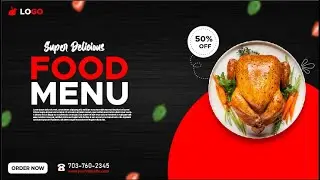 How To Create Social Media Banner Design For Food Menu | illustrator Tutoria