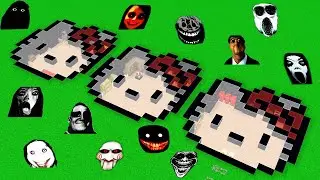SURVIVAL HELLO KITTY BASE JEFF THE KILLER and SCARY NEXTBOTS in Minecraft - Gameplay - Coffin Meme