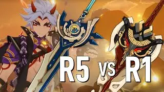 C0 Itto with Whiteblind R5 VS Serpent Spine R1 Showcase - feat Zhongli & Gorou