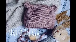 Мастер класс - Вязаная шапка с ушками крючком