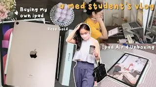 med school vlog: IPAD Air 4 Unboxing (Rose Gold) + chill day in my life + BGC with friends