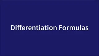 Differentiation Formulas