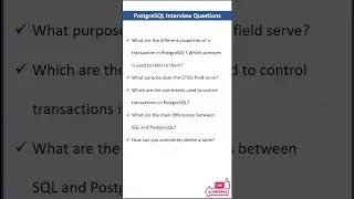 commonly asked PostgreSQL Interview Questions #postgresql #shortsvideo