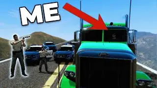 Using a Semi-Truck to Escape the Cops in GTA V! (ProdigyRP)