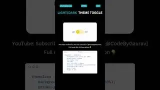 Light/Dark Theme Toggle using HTML, CSS & JavaScript! 