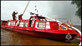 Появилось видео тушения пожара на острове Зеленый в Татарстане