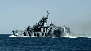 Navy Stock Footage 2021 - Wide Shot Of Us Battleships At Sea With Soldiers On The Stern-31