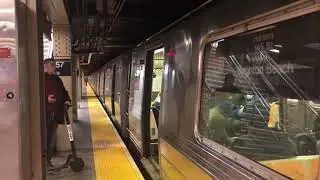 MTA SUBWAY: Rerouted R68A B train departing 57 St-7 Av on the Q line