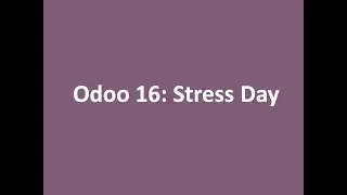 Odoo 16: Stress Day Time Off