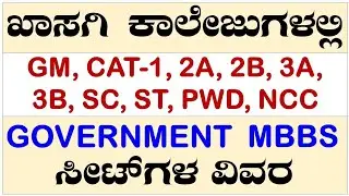 Government Seats In Private College | MBBS  Karnataka | Category Wise Seat Matrix | Medical NEET2024