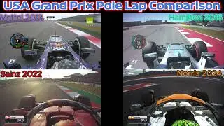 The Different Eras Of F1: USA Pole Lap Comparison ~ 2013 VS 2016 VS 2022 VS 2024