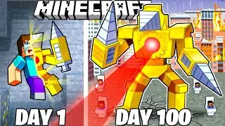 I Survived 100 Days as DRILLMAN in HARDCORE Minecraft!