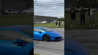 Gallardo Spyder, Twin Turbo Huracan, Huracan LP580-2, & Ferrari 458 Italia Leaving Cars & Coffee!