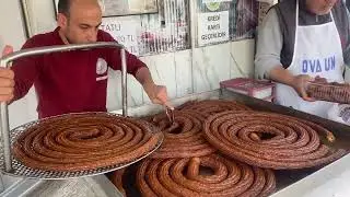 Dünya’nın En Büyük Halka Tatlısı !!! Halka Tatlı Yapılışı | Adana Sokak Lezzetleri | Burma Tatlısı