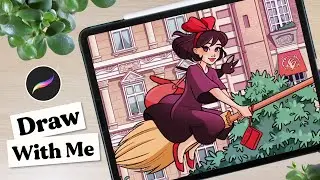 Studio Ghibli Draw with Me | Kiki's Delivery Service 🐈‍⬛