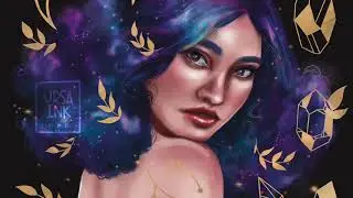 Ursa Ink Galaxy Hair And Gold Foil Digital Art Timelapse