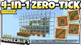 Minecraft Bedrock - 4-in-1 ZERO TICK 🚜 AUTOMATIC FARM 🚜CACTUS/SUGARCANE/KELP/BAMBOO 🚜 Tutorial
