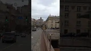 Khreschatik Street, Drama Theatre, Kyiv City Museum of History,  Kyiv, Ukraine. Cloudy +4C.