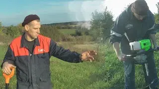 Мотобур і дерева (сажаю ліщину)