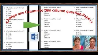 Converting Single Column to Two Columns in Microsoft Word | Quick Tutorial #world