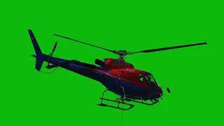 Real Helicopter w Green Screen Background - FREE