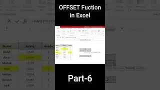 OFFSET Function in EXCEL | Part-6 
