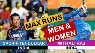 Highest Run Scorers(Men & Women)(Tests + ODI + T20) | Max run scorers | Sachin Tendulkar|Mithali Raj